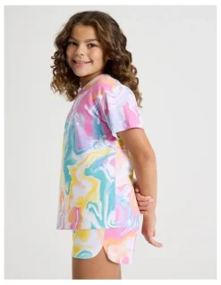 Tilii Tie Dye Jersey Pyjamas in White