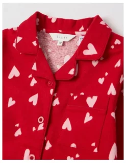 Tilii Woven Hearts Pyjamas in Red
