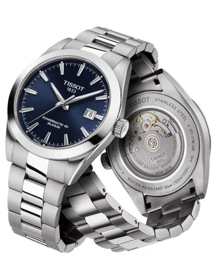 Tissot Gentleman Powermatic 80 Silicium T1274071104100 Automatic Watch in Blue