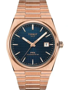 Tissot PRX Powermatic 80 T1374073304100 Watch 40mm in Rose Gold/Blue