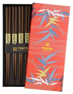 Tokyo Design Studio Chopstick Giftset 5 Piece in Dark Brown