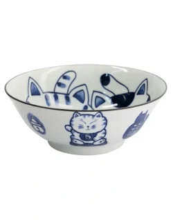 Tokyo Design Studio Kawaii Neko Ramen Bowl 20x7.5cm in White