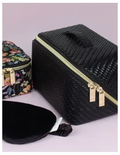 Tonic Herringbone Beauty Bag Medium in Licorice