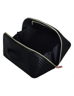 Tonic Herringbone Beauty Bag Large in Licorice