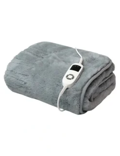 Tontine Faux Mink Heated Throw in Grey
