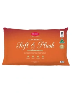 Tontine Soft And Plush Medium Pillow 2 Pack in White