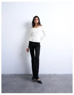 TOPSHOP Jamie High Rise Flare Jeans in Black