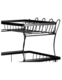 Toque Detachable Dish Drying Rack 2 Tier in Black