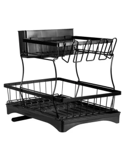 Toque Detachable Dish Drying Rack 2 Tier in Black
