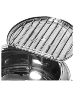 Toque Japanese Deep Frying Pan Pot 24cm in Silver