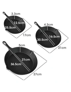 Toque Non Stick Frying Pan Set 3 Pieces in Black