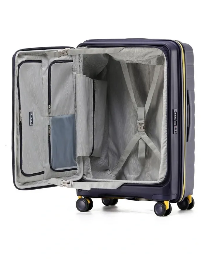 Tosca Cruiser Medium Front Opening Hard Suitcase 67cm in Black
