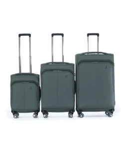 Tosca Grange 3 Piece Soft Suitcase Set in Cypress Green