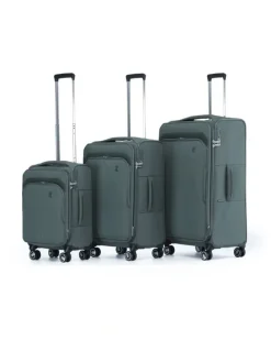 Tosca Grange 3 Piece Soft Suitcase Set in Cypress Green