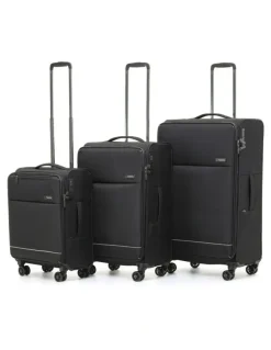 Tosca So Lite Soft Suitcase 3 Piece Set in Black