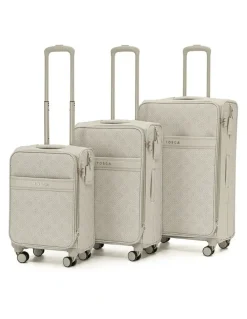 Tosca Willow PU Suitcase 3 Piece Set in Vanilla
