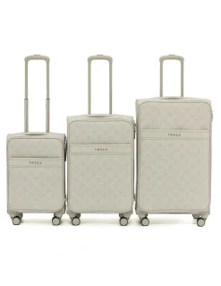 Tosca Willow PU Suitcase 3 Piece Set in Vanilla