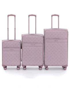 Tosca Willow PU Suitcase 3 Piece Set in Misty Rose