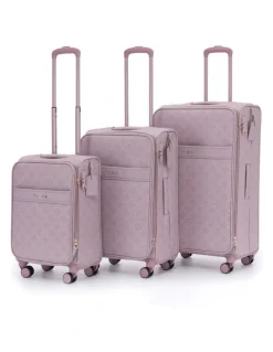 Tosca Willow PU Suitcase 3 Piece Set in Misty Rose