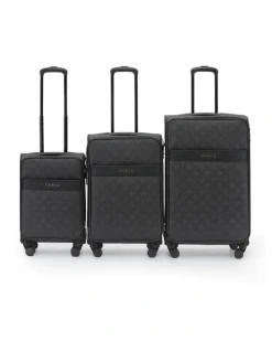 Tosca Willow PU Suitcase 3 Piece Set in Caviar