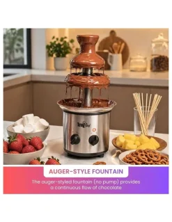Total Chef Stainless Steel 3 Tier Chocolate Fondue Fountain 680g