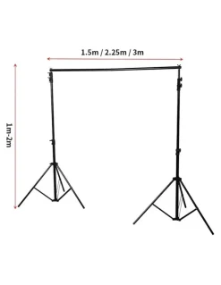 Traderight Photo Background Support Stand Kit 2x3m in Black