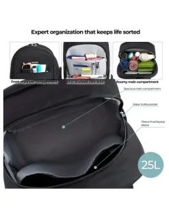 Travelon Classic Anti-Theft 17 Laptop & Tablet 25L Backpack in Black