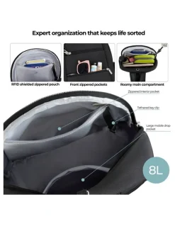 Travelon Classic Anti-Theft Tablet Convertible Sling Backpack in Black
