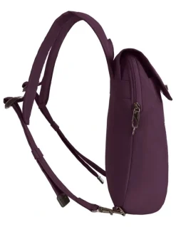 Travelon Runways Anti-Theft Compact Backpack in Plum