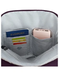 Travelon Runways Anti-Theft Compact Backpack in Plum