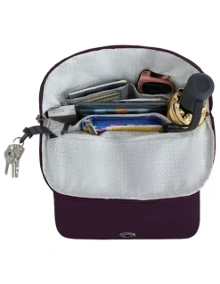 Travelon Runways Anti-Theft Compact Backpack in Plum