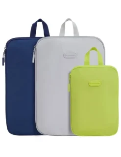 Travelon Set of 3 Compression Packing Cubes in Cool Tones