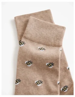 Trenery Bumble Bee Sock in Sand Marle