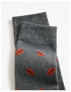 Trenery Football Sock in Dark Grey Melange