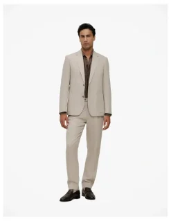 Trenery Tailored Fit Delave Linen Shirt in Cocoa