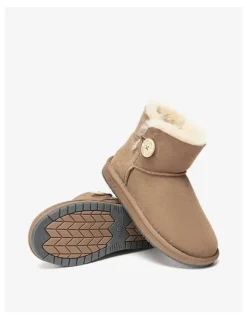 UGG Australian Shepherd Mini Button SheepSkin Boots in Brown