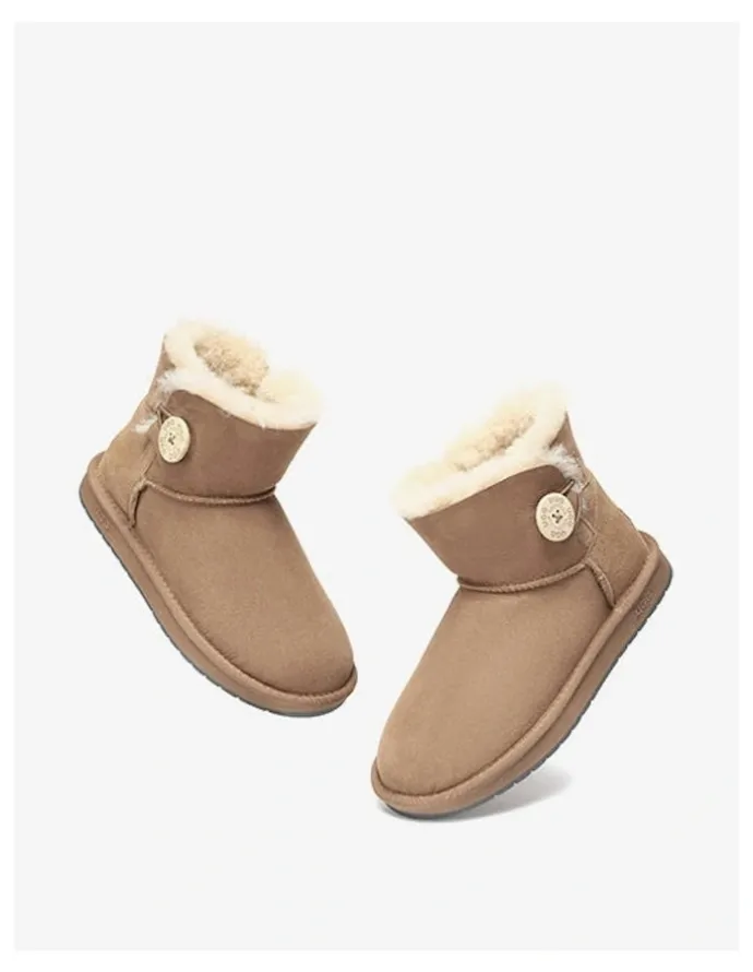 UGG Australian Shepherd Mini Button SheepSkin Boots in Brown