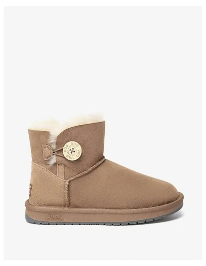 UGG Australian Shepherd Mini Button SheepSkin Boots in Brown