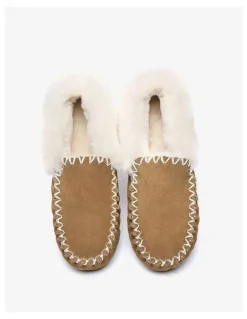 UGG Australian Shepherd Popo Cow Suede Moccasin Shoe in Brown