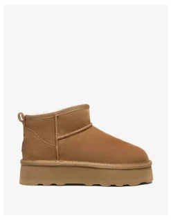 UGG Australian Shepherd Ronnie Thick Bottom Platform Boots in Chestnut
