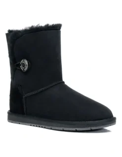 UGG Australian Shepherd Short Button Boots in Black