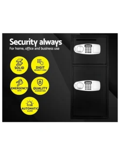 UL-Tech Electronic Double Door Digital Security Box In Black