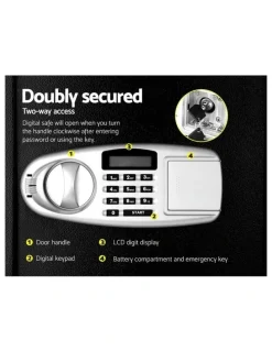 UL-Tech Electronic Double Door Digital Security Box In Black
