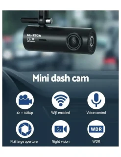 UL-Tech Hidden Front Dash Camera 4K in Black