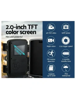 UL-Tech 4K 16MP Trail Camera Wildlife Hunting Security Cam Night Vision