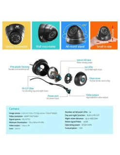 UL-Tech 1080P Security System 4CH DVR With 4 CCTV Camera