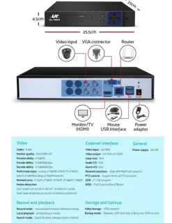 UL-Tech 1080P Security System 4CH DVR With 4 CCTV Camera