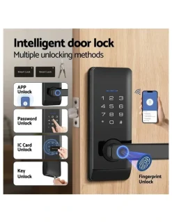 UL-Tech Smart Home Fingerprint Door Lock System in Black
