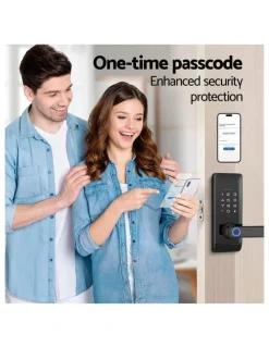 UL-Tech Smart Home Fingerprint Door Lock System in Black