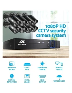 UL-Tech UL-tech CCTV Security System 8 Channel DVR 8 Cameras 1080p